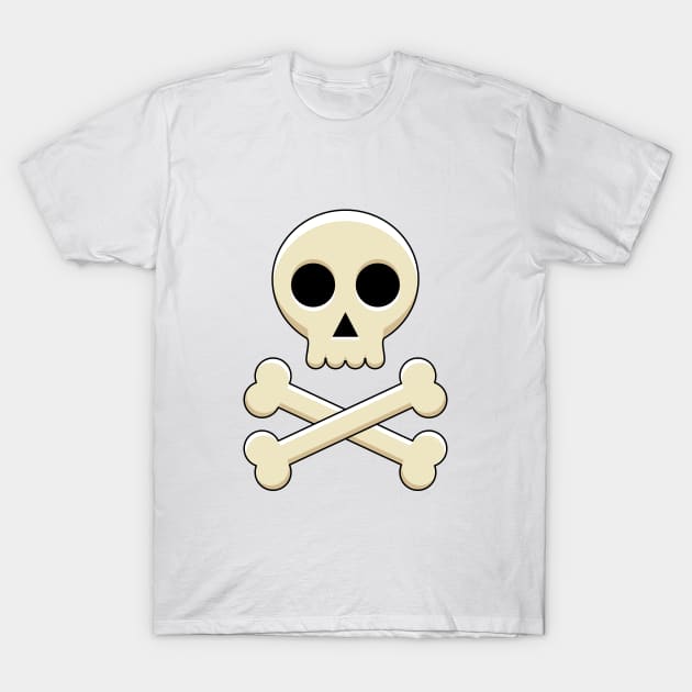 Skull with Bones T-Shirt by BirdAtWork